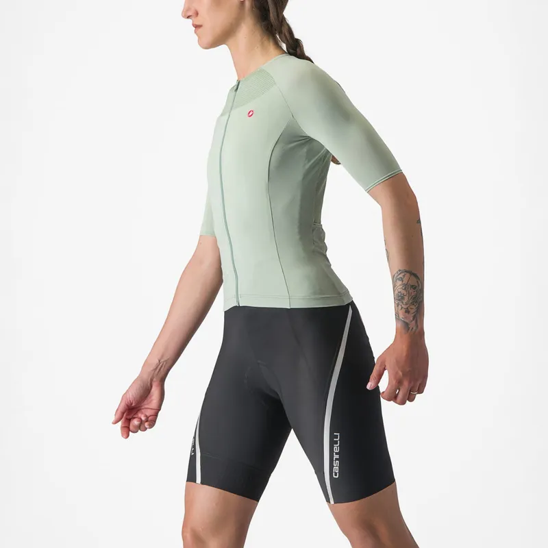 Castelli Velocissima 2 Women's Short Sleeve Jersey in Defender Green/Twilight Blue-3