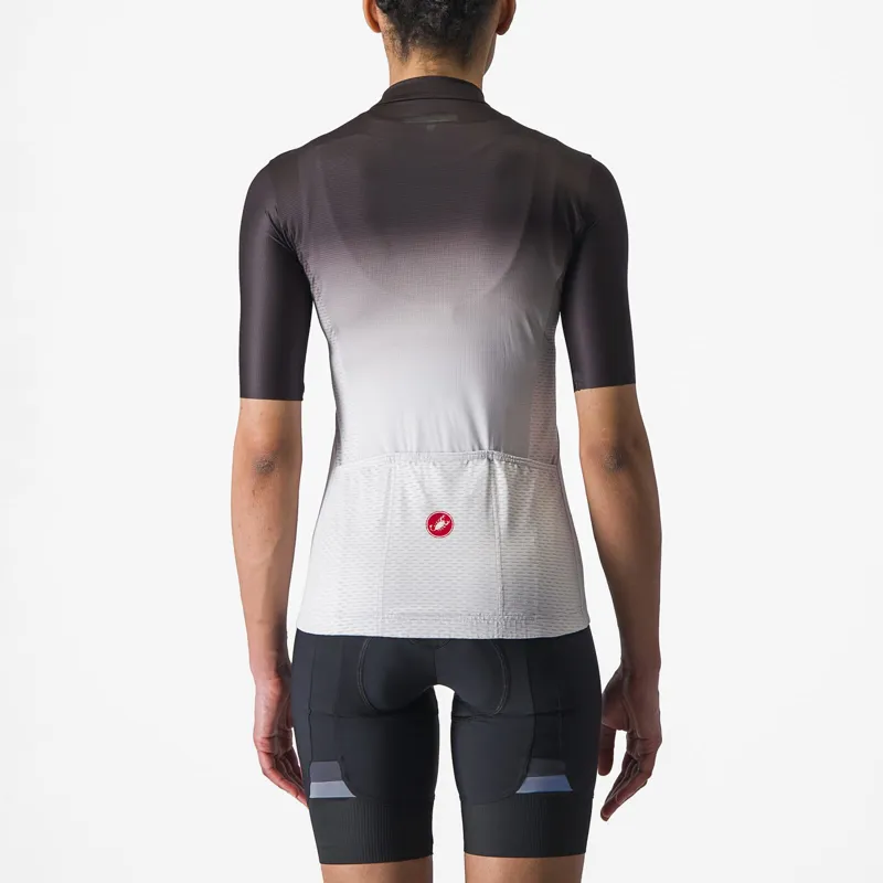 Castelli Salita Women's Short Sleeve Jersey in Black/Silver Grey/White-1