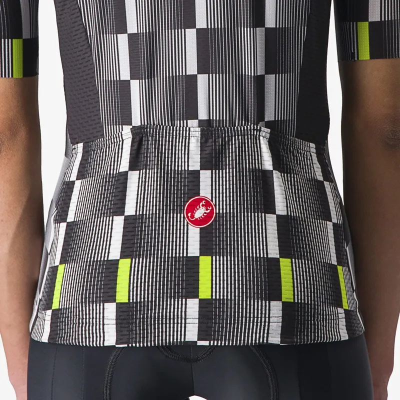 Castelli Dimensione Women's Short Sleeve Jersey in Black/White/Electric Lime-3