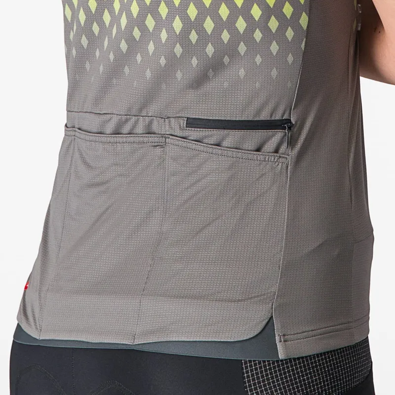 Castelli Unlimited Sentiero 3 Women's Short Sleeve Jersey in Gunmetal Grey/Sulphur-6