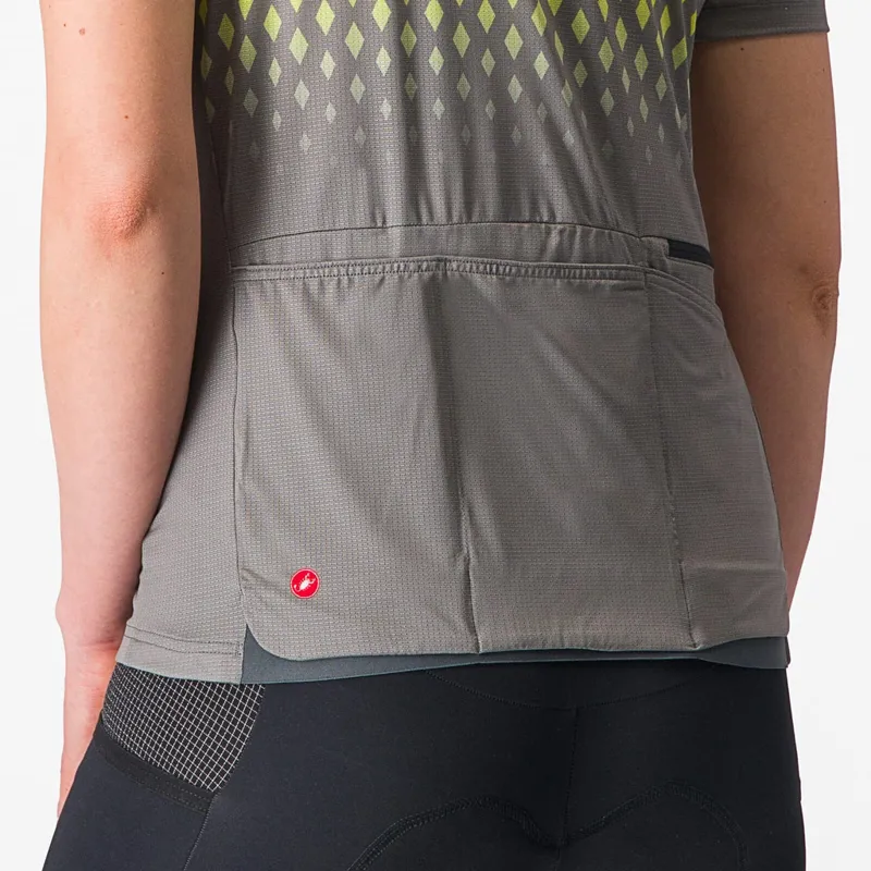Castelli Unlimited Sentiero 3 Women's Short Sleeve Jersey in Gunmetal Grey/Sulphur-4