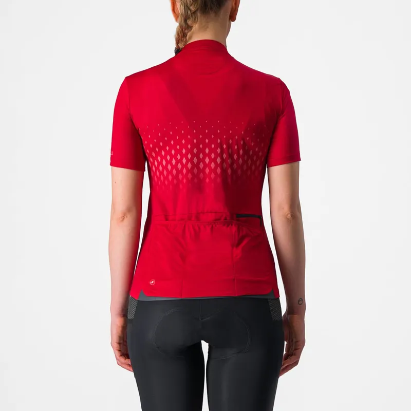 Castelli Unlimited Sentiero 3 Women's Short Sleeve Jersey in Rich Red/Mineral Red-1