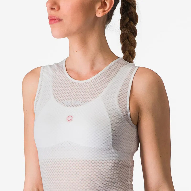 Castelli Pro Mesh Women's Sleeveless Base Layer in White-4