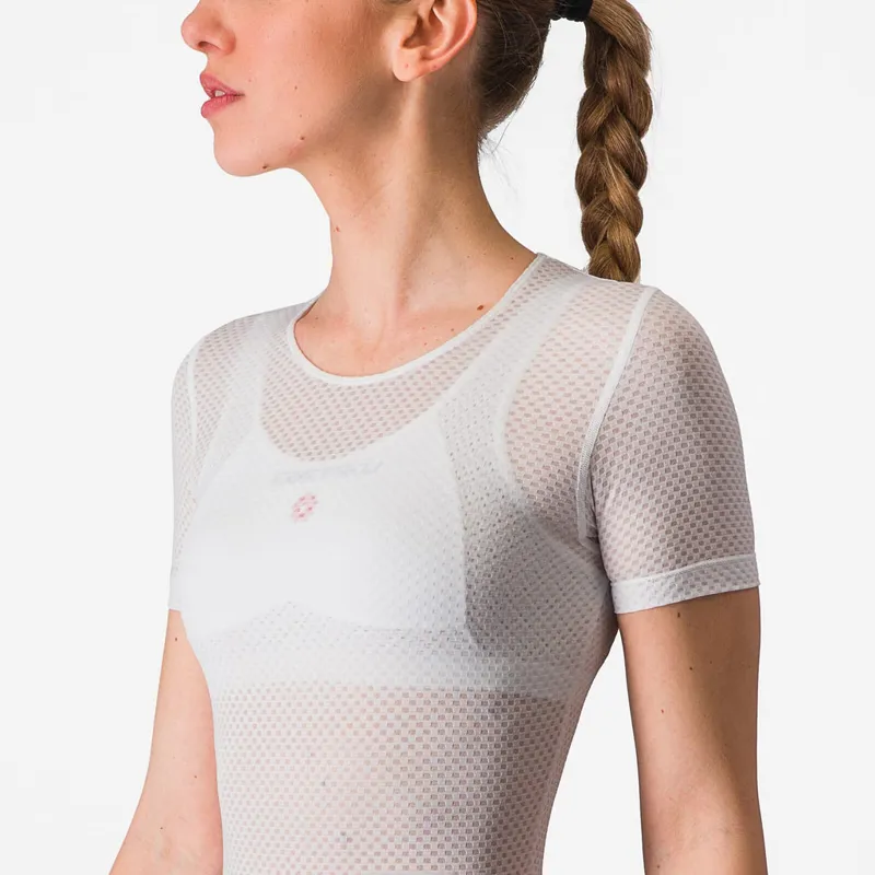 Castelli Pro Mesh Women's Short Sleeve Base Layer in White-3