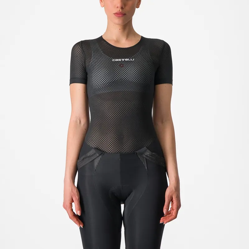 Balfes Bikes Castelli Pro Mesh Women's Short Sleeve Base Layer in Black | Free postage over £30, £10 off first order, price match & 0% finance.
