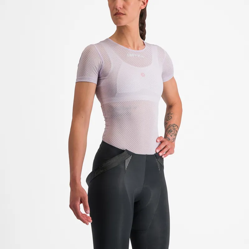Balfes Bikes Castelli Pro Mesh Women's Short Sleeve Base Layer in Purple Mist | Free postage over £30, £10 off first order, price match & 0% finance.