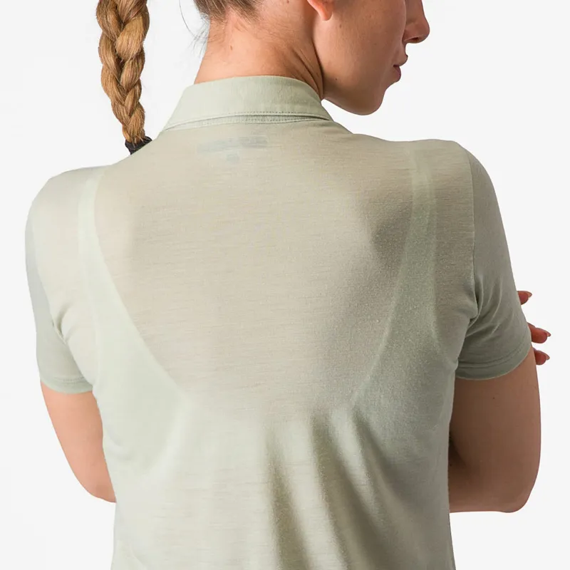 Castelli Merino Women's Polo in Desert Green-3