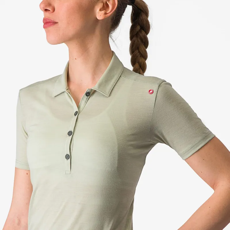 Castelli Merino Women's Polo in Desert Green-2