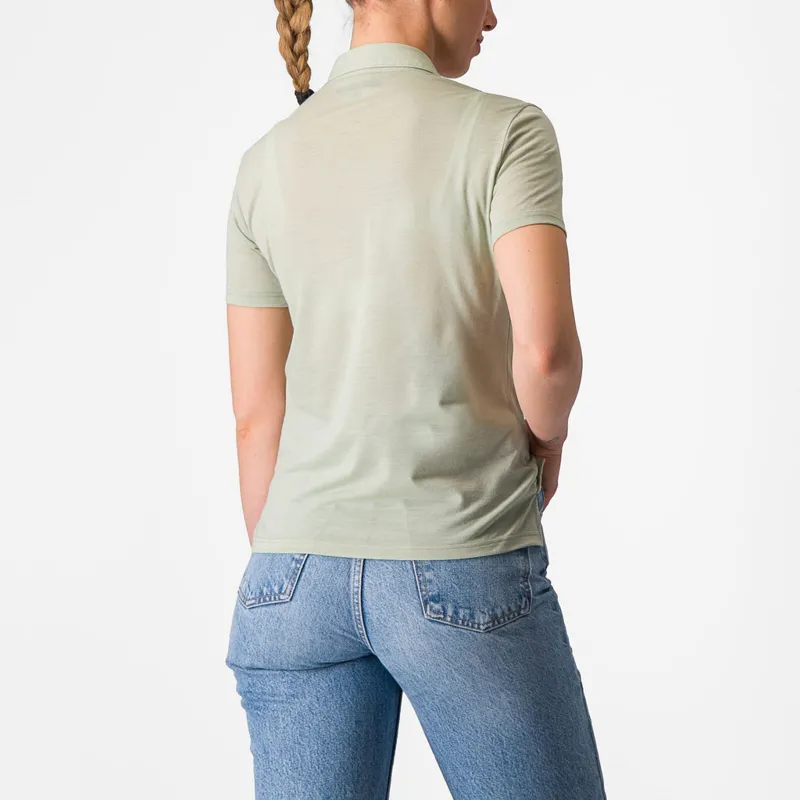 Castelli Merino Women's Polo in Desert Green-1