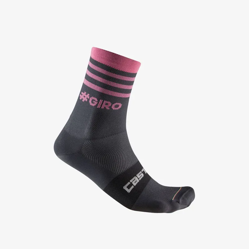 Castelli Giro D'Italia 13 Stripe Socks in Dark Grey/Pink