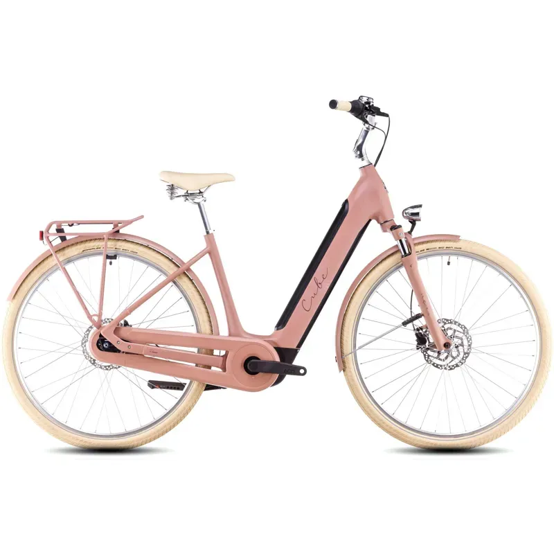 Cube Ella Hybrid 500 Electric City Bike 2025 in Old Pink/Plum