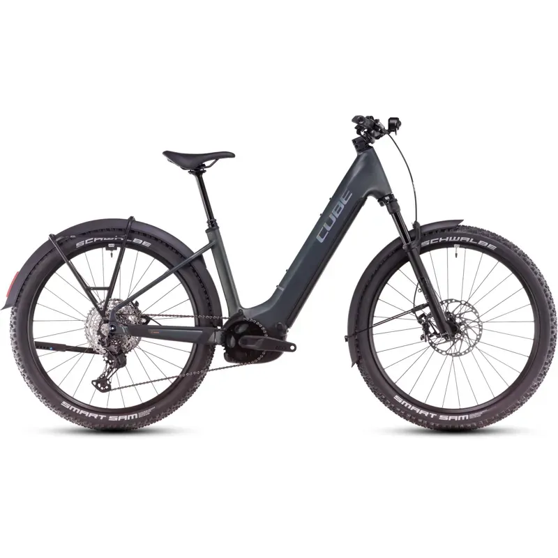 Cube Reaction Hybrid SLX Allroad Step-Thru eMountain Bike in Sage Brush Green/Prism