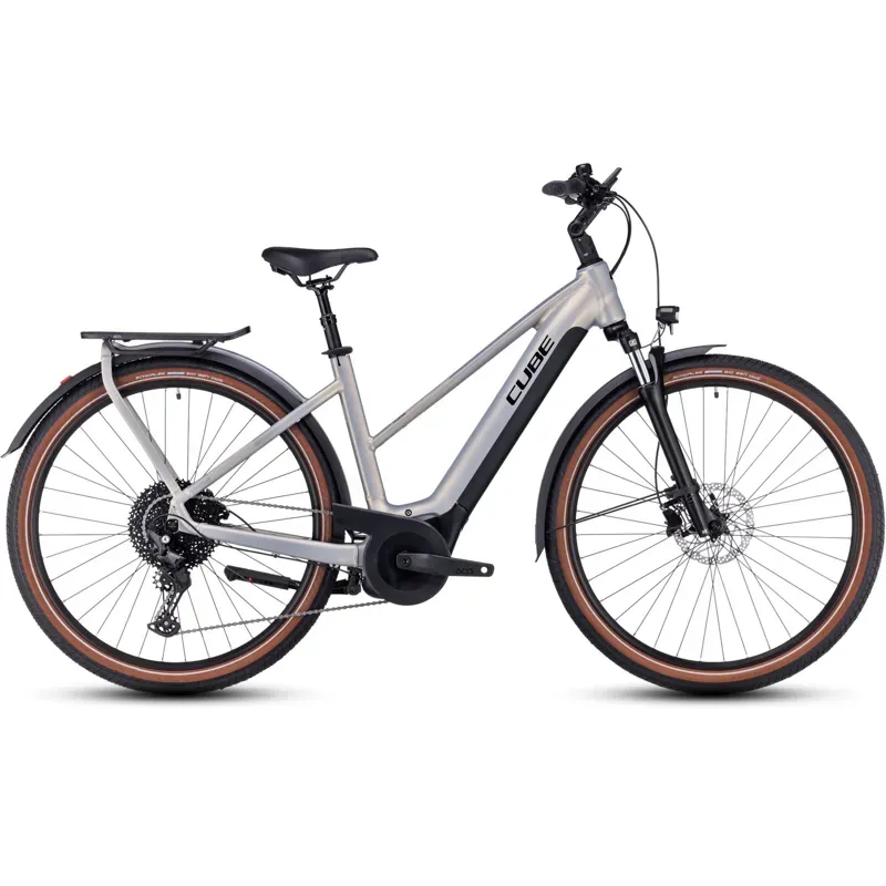 Cube Touring Hybrid Pro 625 Electric Hybrid Bike 2025 in Pearly Silver-1