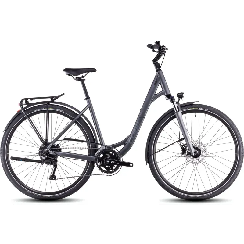 Cube Touring Pro Easy Entry Hybrid Bike 2025 in Slab Grey/Metal