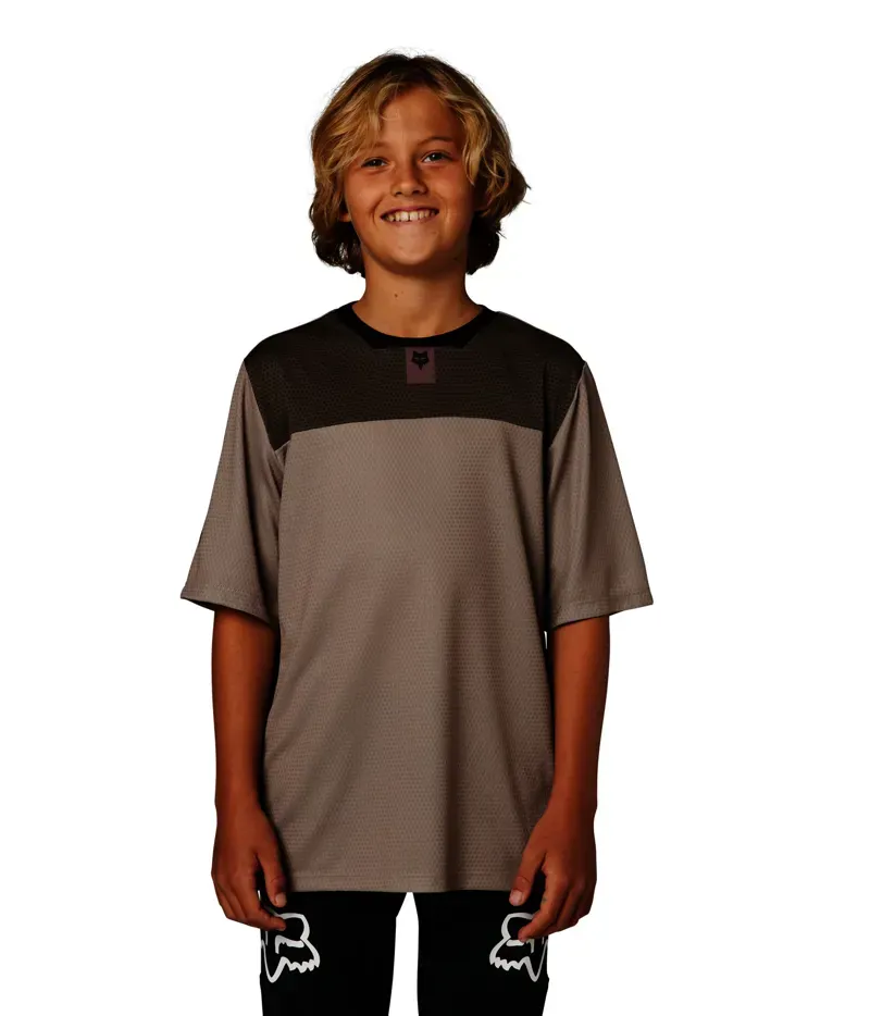 Fox Defend Youth Short Sleeve Jersey in Mocha-1