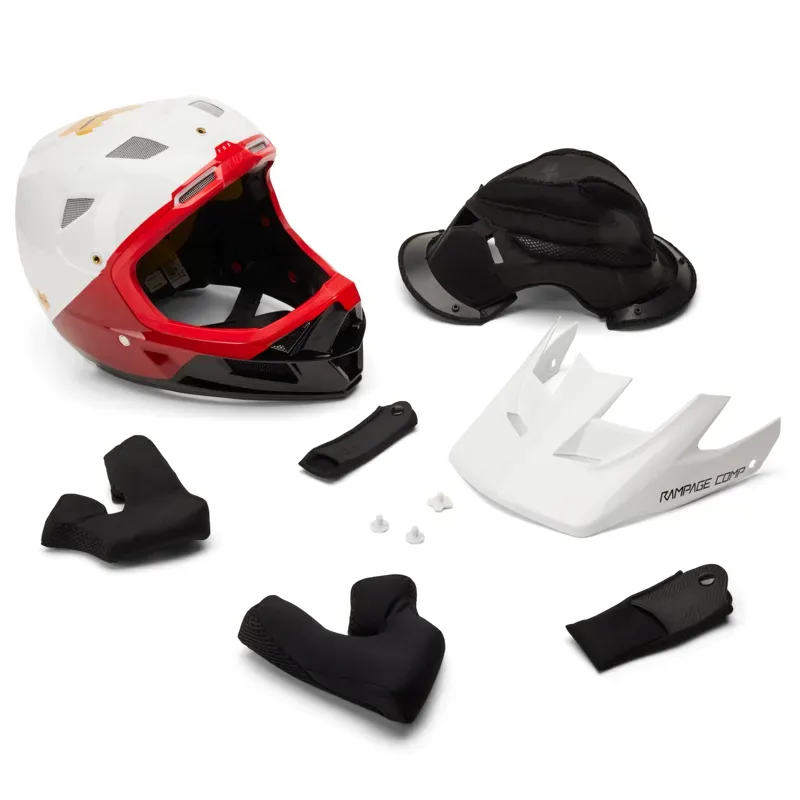 Fox Rampage Comp Baysik Helmet in White-10