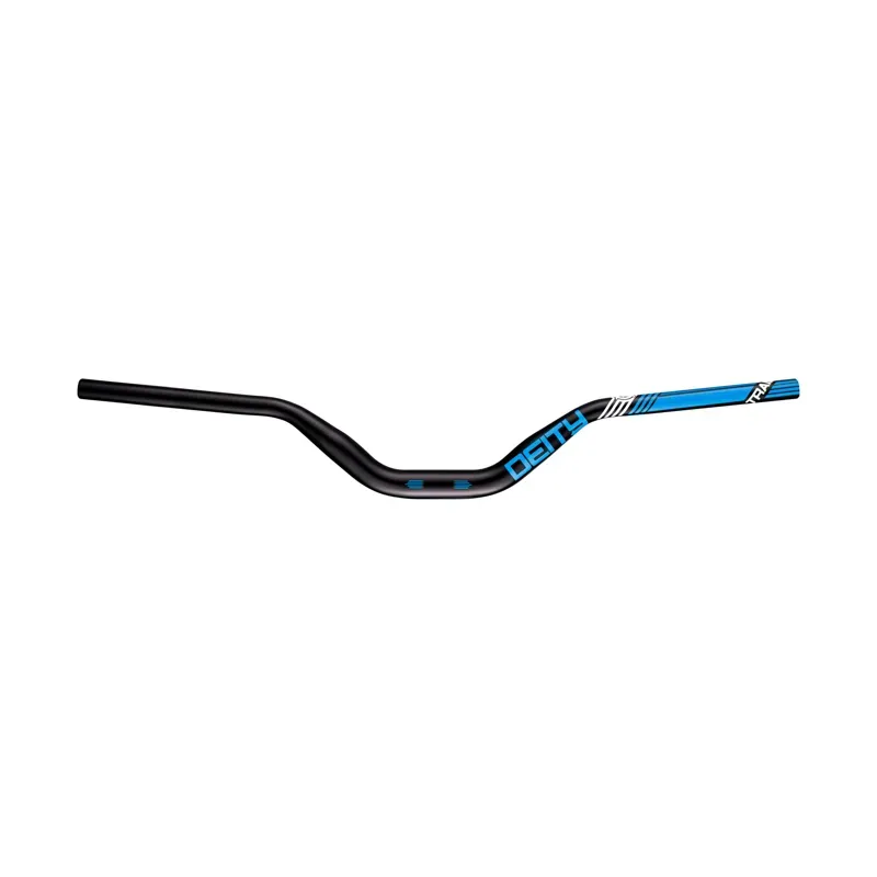 Balfes Bikes Deity Highside 760mm 31.8mm Bore 80mm Rise Aluminium Handlebar in Blue | Free postage over £30, £10 off first order, price match & 0% finance.