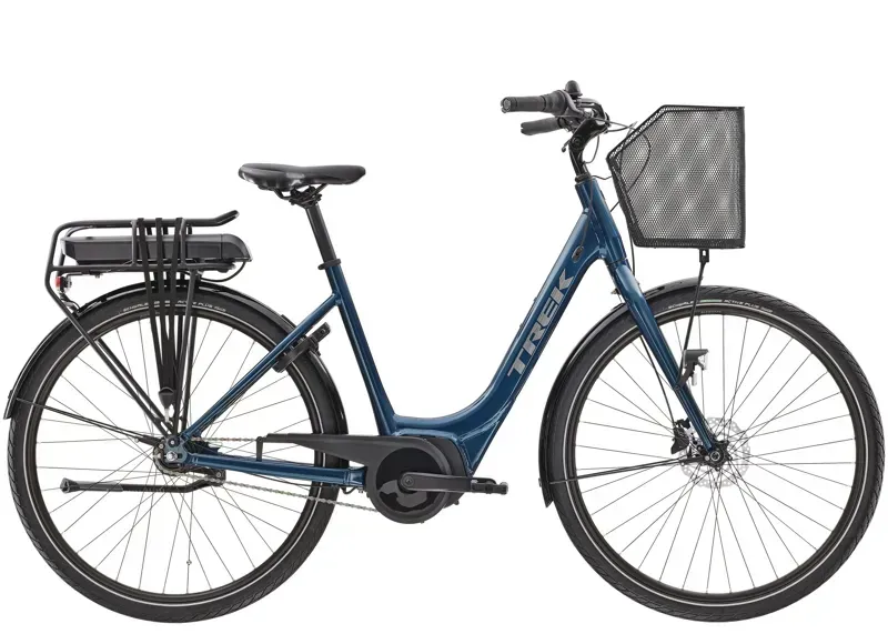 Trek District+ 1C Lowstep 500Wh Electric Hybrid Bike Small 2023 in Dark Aquatic