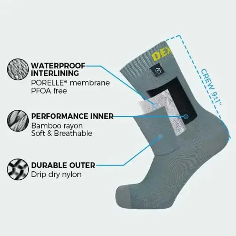 Dexshell Ultra Thin Crew Waterproof Socks in Mist Peak Blue-1
