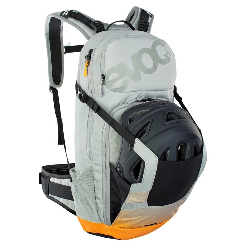 Evoc FR Enduro E-Ride Protector Backpack in Stone Grey/Bright Orange-2