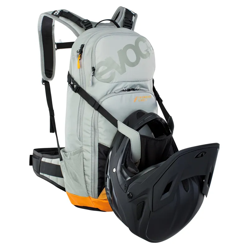 Evoc FR Enduro E-Ride Protector Backpack in Stone Grey/Bright Orange-3