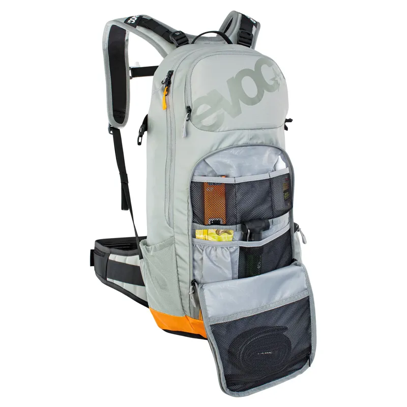 Evoc FR Enduro E-Ride Protector Backpack in Stone Grey/Bright Orange-4