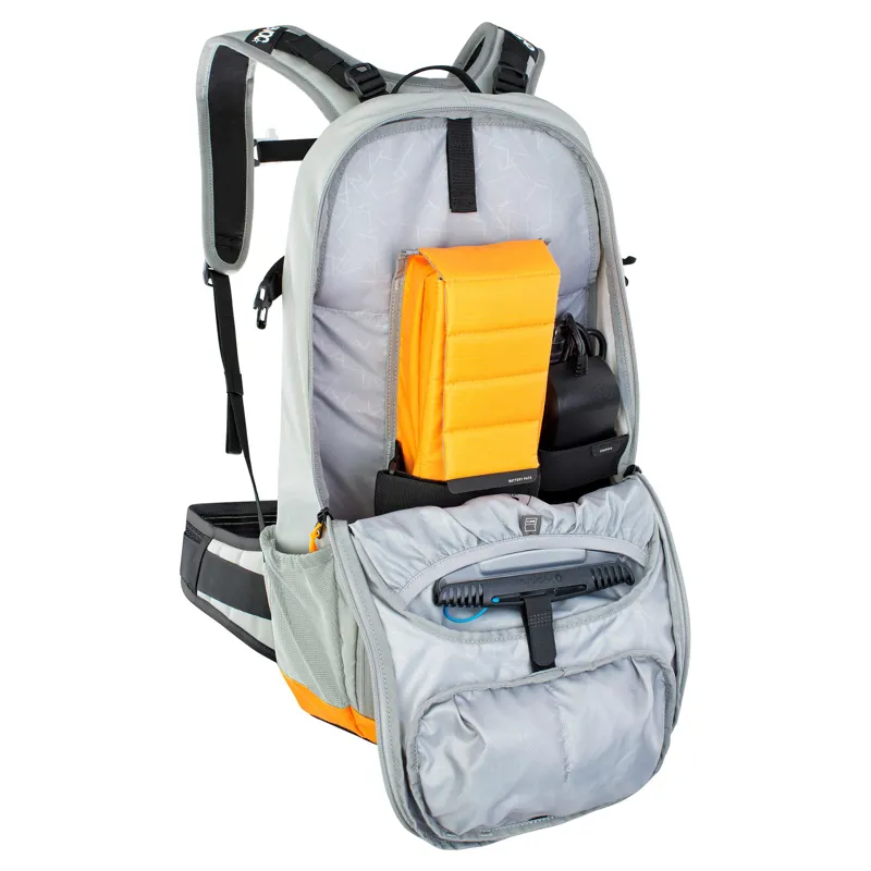 Evoc FR Enduro E-Ride Protector Backpack in Stone Grey/Bright Orange-5
