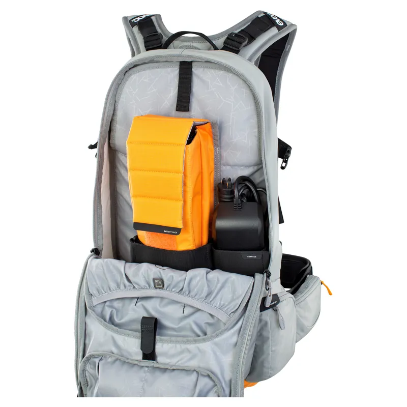 Evoc FR Enduro E-Ride Protector Backpack in Stone Grey/Bright Orange-6