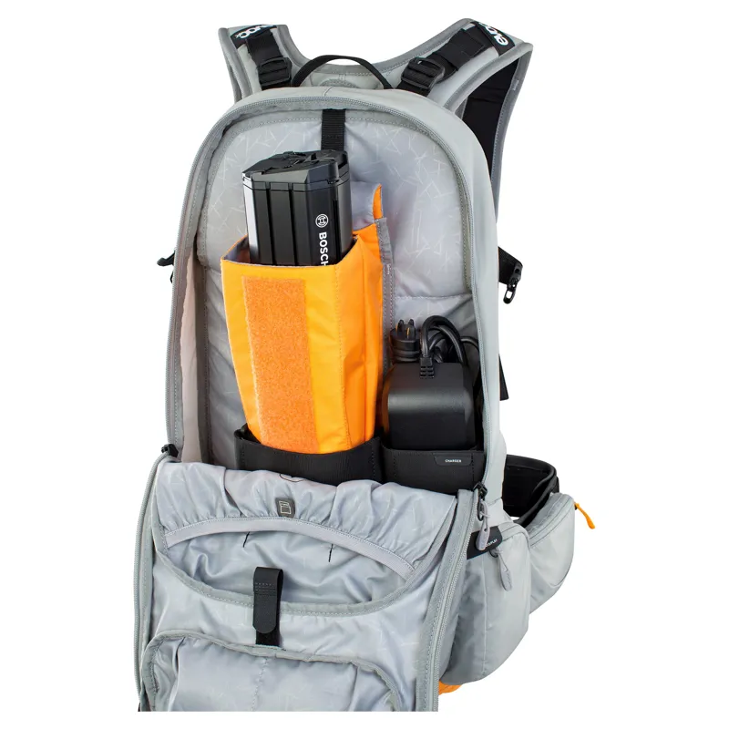 Evoc FR Enduro E-Ride Protector Backpack in Stone Grey/Bright Orange-7