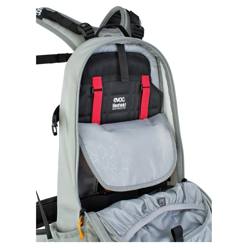 Evoc FR Enduro E-Ride Protector Backpack in Stone Grey/Bright Orange-8