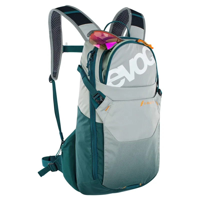 Evoc E-Ride Performance Backpack 12L in Stone Grey/Petrol-2