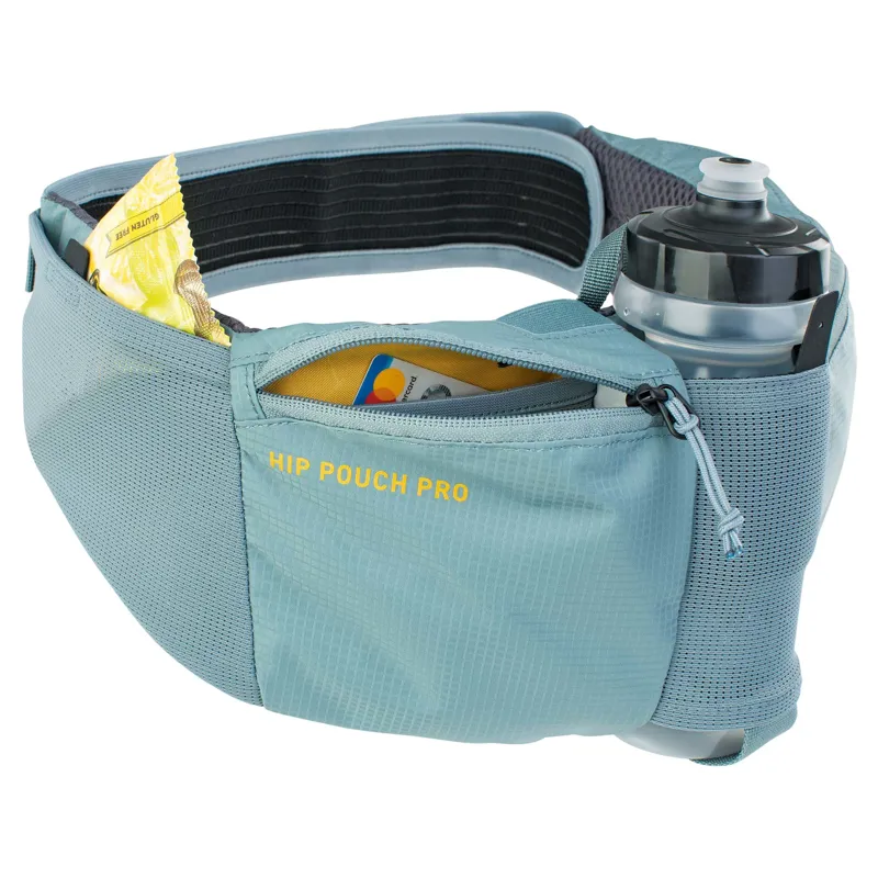 Evoc Hip Pouch Pro + Bottle Holder in Steel Blue-2