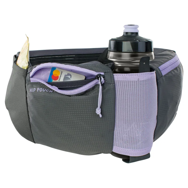 Evoc Hip Pouch Pro + Bottle Holder in Purple and Black-2