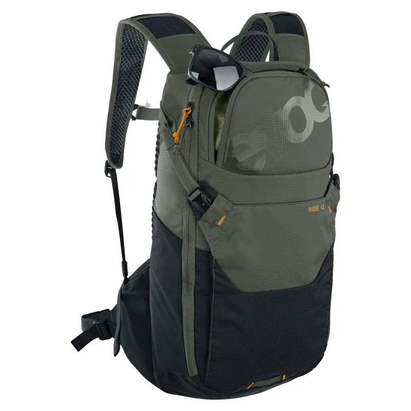 Evoc Ride Performance Backpack 12L + 2L Bladder in Dark Olive/Black-2