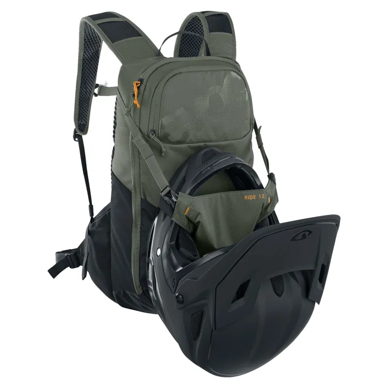 Evoc Ride Performance Backpack 12L + 2L Bladder in Dark Olive/Black-5