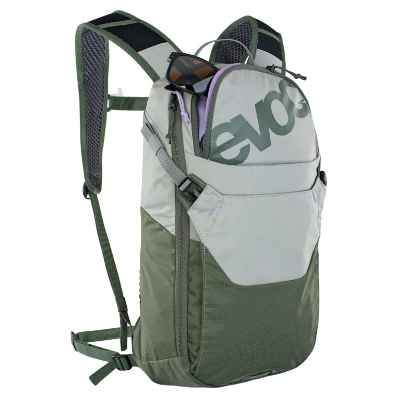 Evoc Ride Performance Backpack 8L in Stone Grey/Dark Olive Green-2