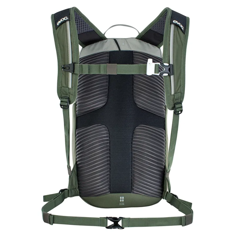 Evoc Ride Performance Backpack 8L + 2L Bladder in Stone Grey/Dark Olive Green-1