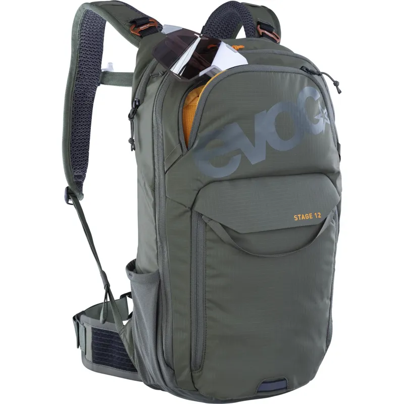 Evoc Stage 12L Performance Backpack in Dark Olive-2