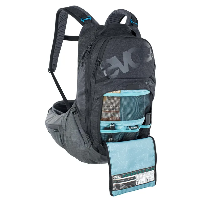 Evoc Trail Pro Protector Back Pack 16L S/M in Black/Carbon Grey-6