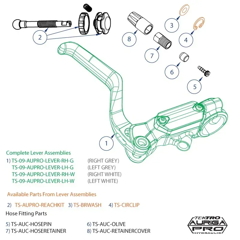 Balfes Bikes Tektro Auriga Pro Lever Assembly LH in Grey | Free postage over £30, £10 off first order, price match & 0% finance.