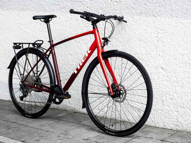 Trek FX 3 Disc Equipped Hybrid Commuter Bike 2025 in Cobra Blood-1
