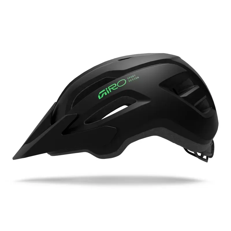 Giro Fixture II Youth MTB Helmet in Black/Green-1