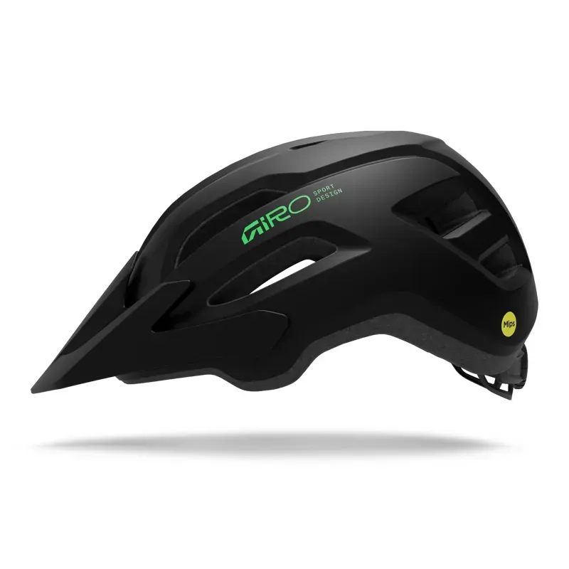 Giro Fixture MIPS II Youth MTB Helmet in Black/Green-1