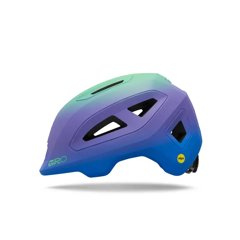 Giro Scamp Mips II Youth Helmet in Matte Blue Jewel/Vivid Green Fade-1