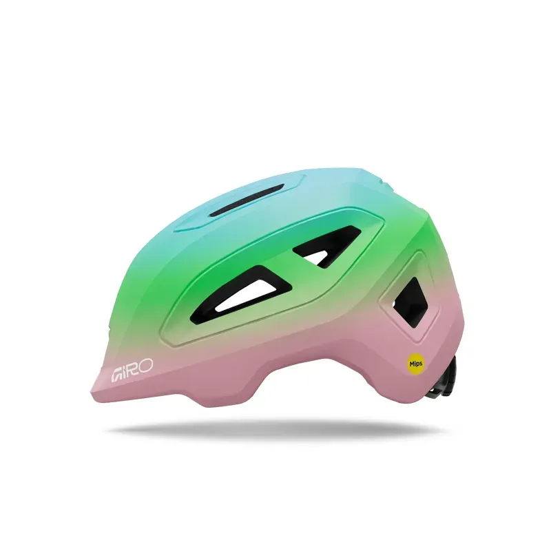 Giro Scamp Mips II Youth Helmet in Matte Light Pink/Vivid Green Fade-1