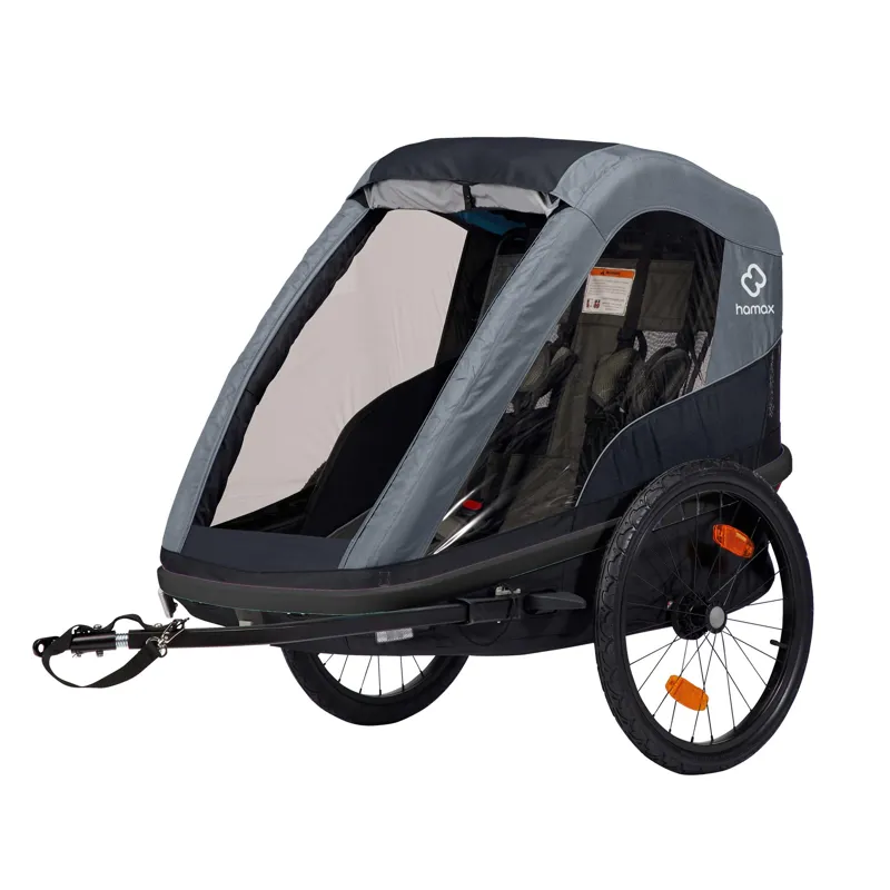 Hamax Avenida Twin Child Bike Trailer in Blue-1