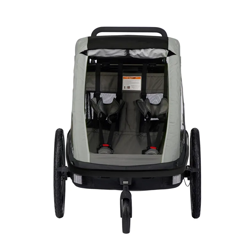 Hamax Avenida Twin Child Bike Trailer in Olive Green-1