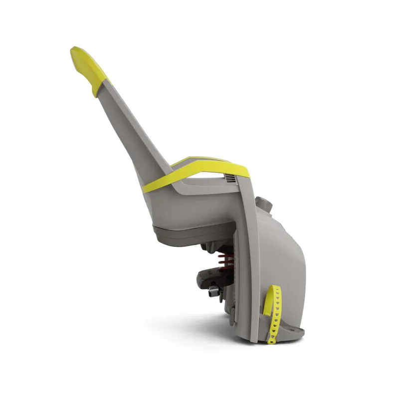 Hamax Amaze Child Bike Seat With Carrier Adapter in Light Grey with Grey and Lime Padding-1