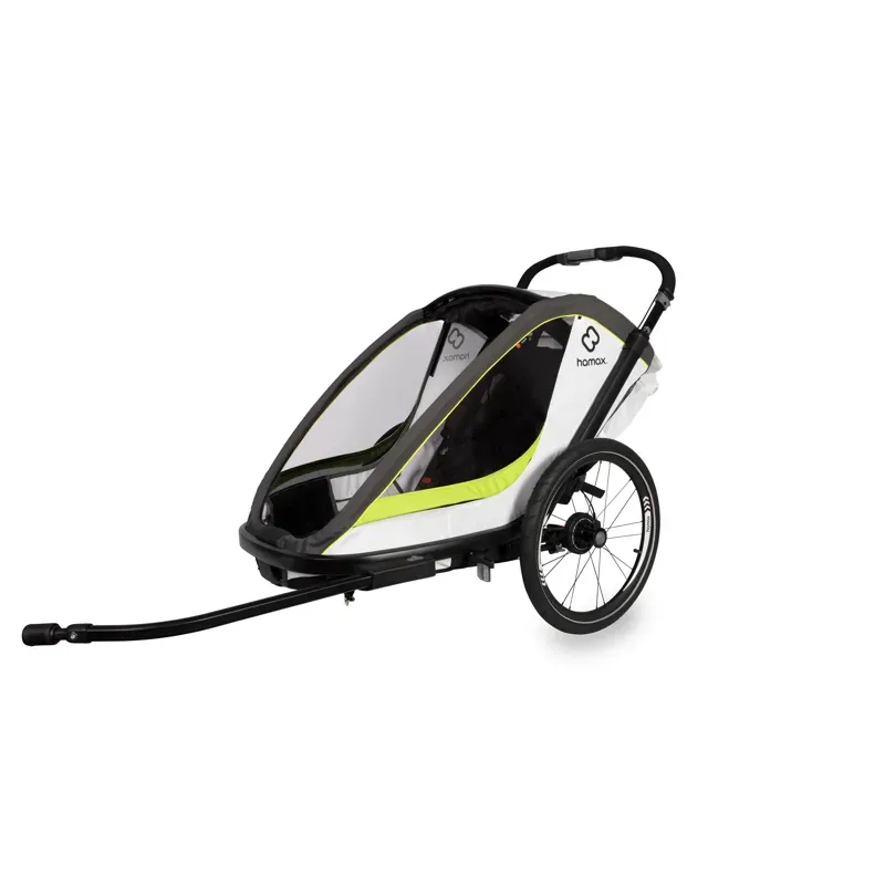Hamax Breeze Twin Child Bike Trailer in White/Green