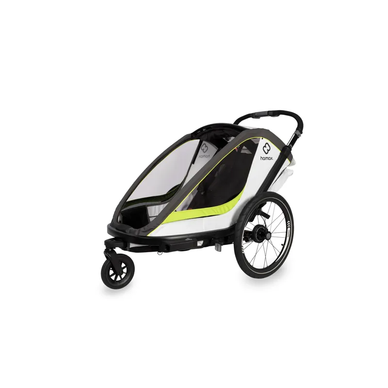 Hamax Breeze Twin Child Bike Trailer in White/Green-2